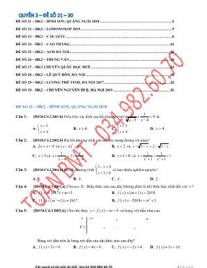 Bộ 10 đề thi học kỳ 2 môn Toán Lớp 10